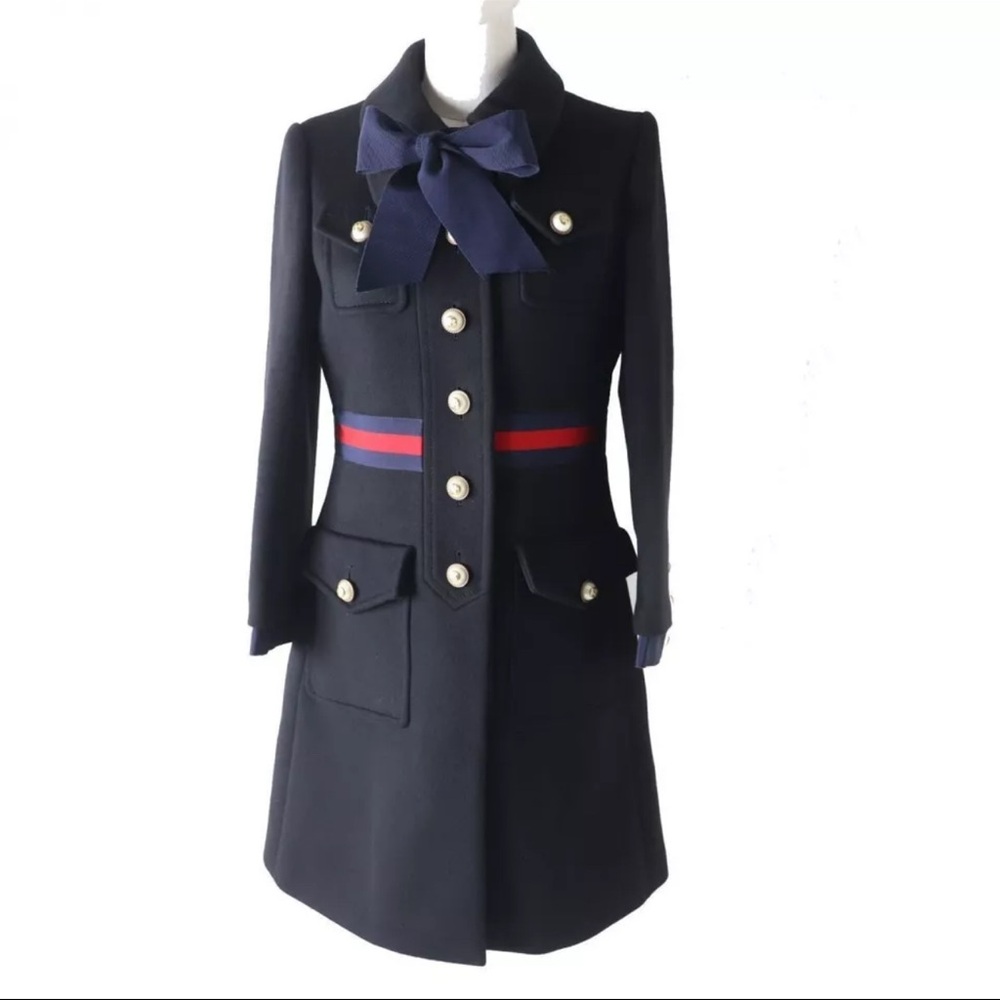 Vintage navy blue Gucci trenchcoat or pea coat